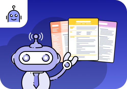 Robot reviewing a document to show it is computer-friendly.