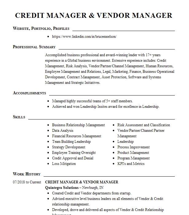 Vendor Management Resume Guide With Examples Key Skills Off