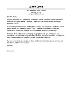 Caregivers Companions Cover Letter Examples | Wellness Cover Letter ...