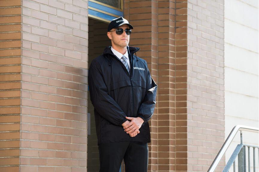 security officer guarding entrance