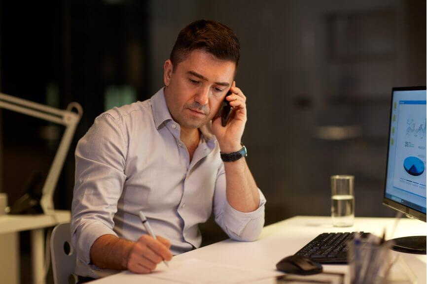 man working on getting a reference after being fired