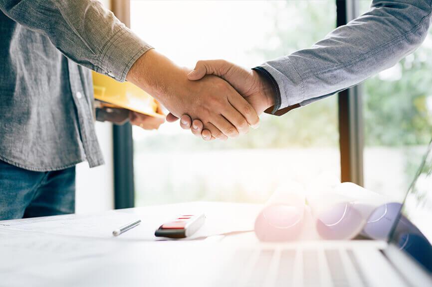 Two people shaking hands