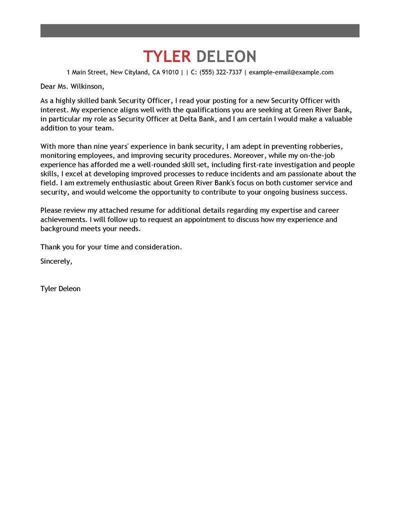 Security Officer Cover Letter Template