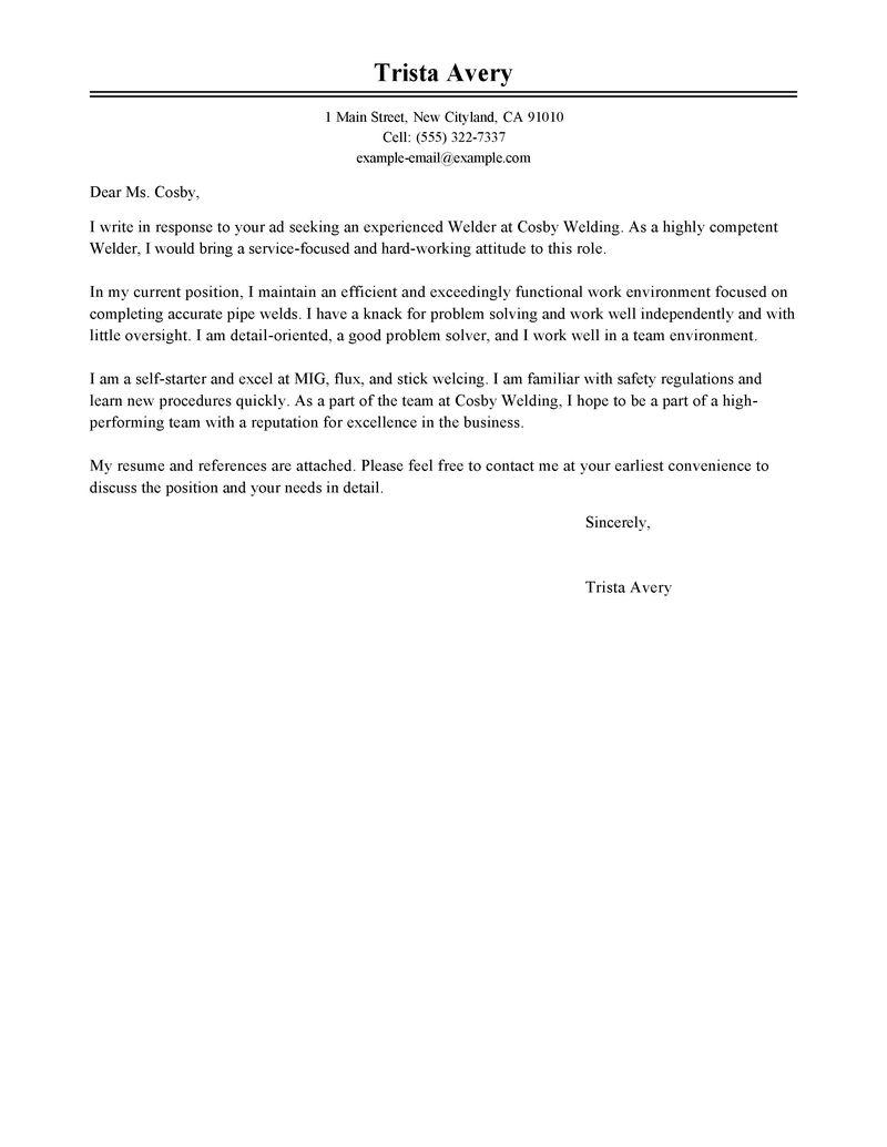 Welder Cover Letter Template