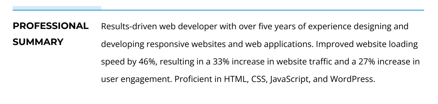 professional summary