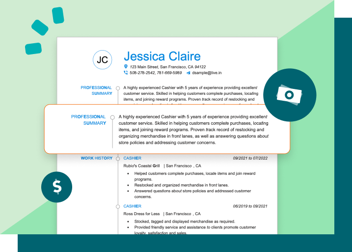 Cashier Resume Objective Examples