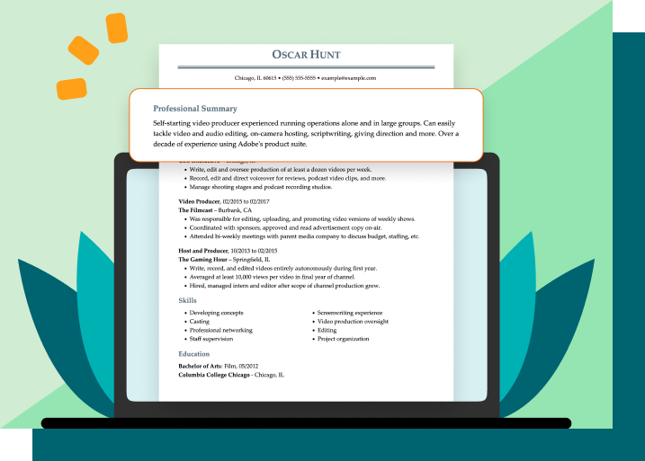 Video Producer Resume Objective Examples