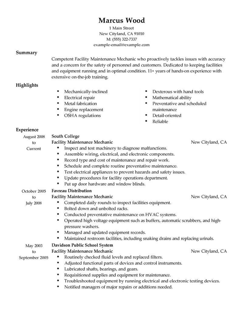 Experienced Mechanics Maintenance Janitorial Traditional 1