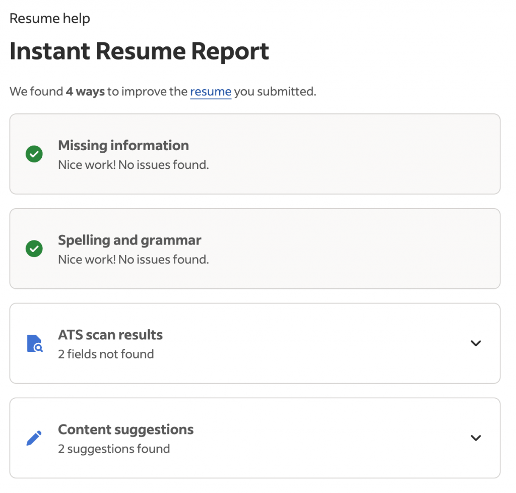 Indeed Instant Resume Report