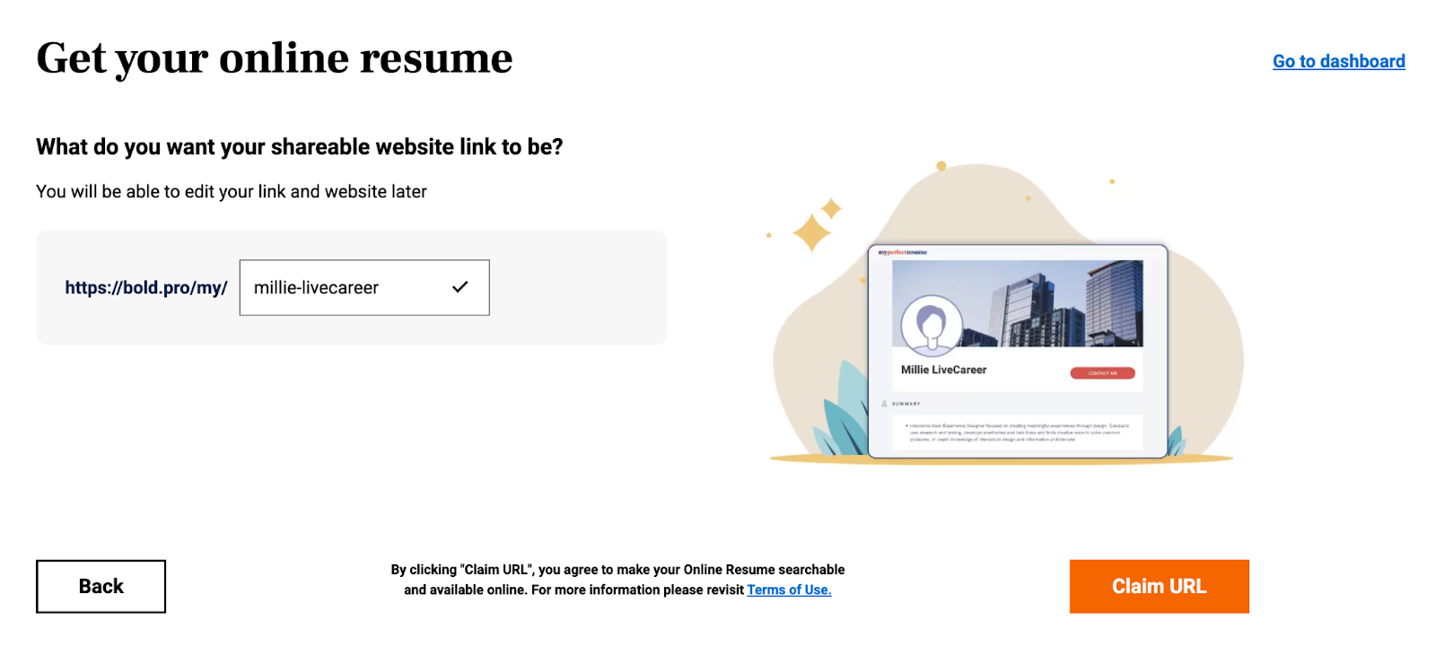 Livecareer Bold Pro Profile