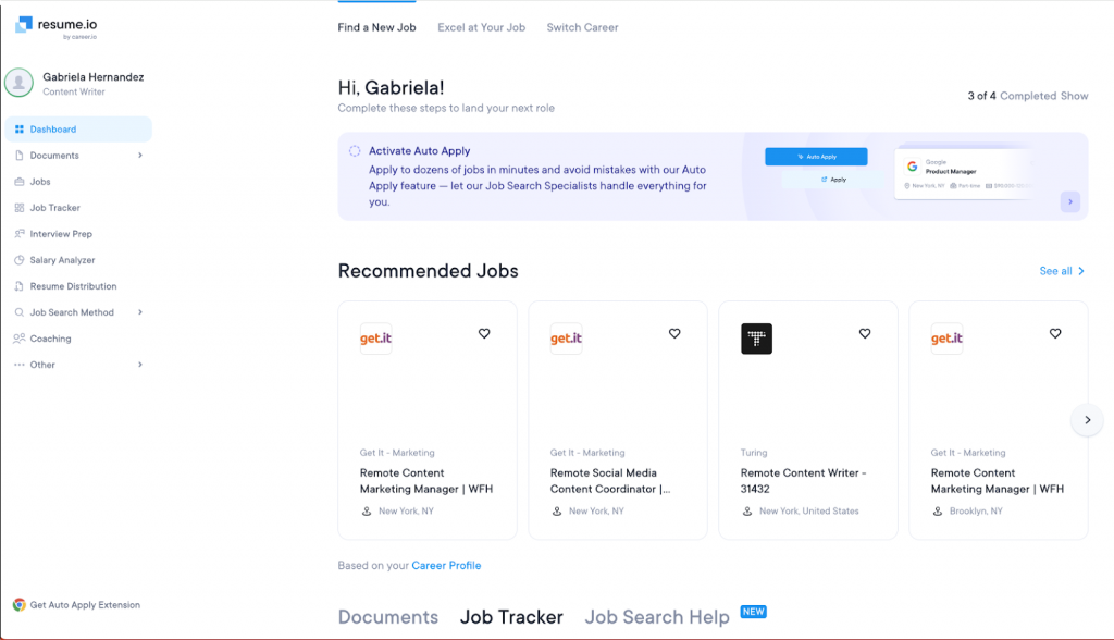Resumeio Career Dashboard