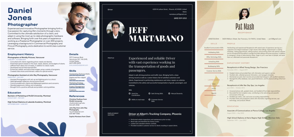 Resumeio Creative Templates 1