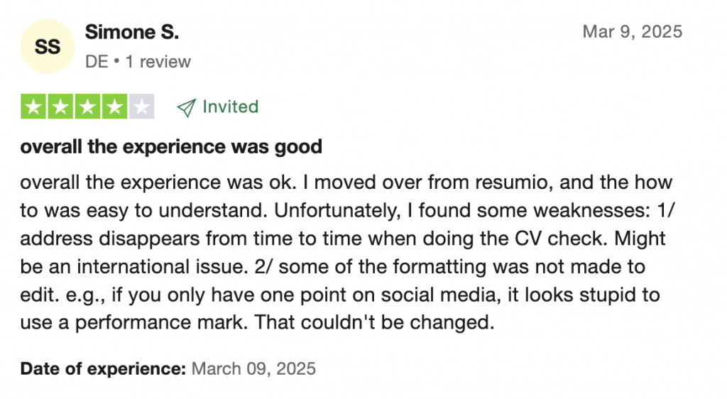 Zety Review 4 Stars Trustpilot