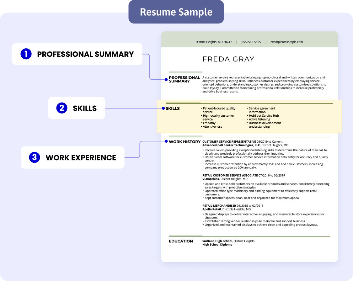 Customer Skill Resume