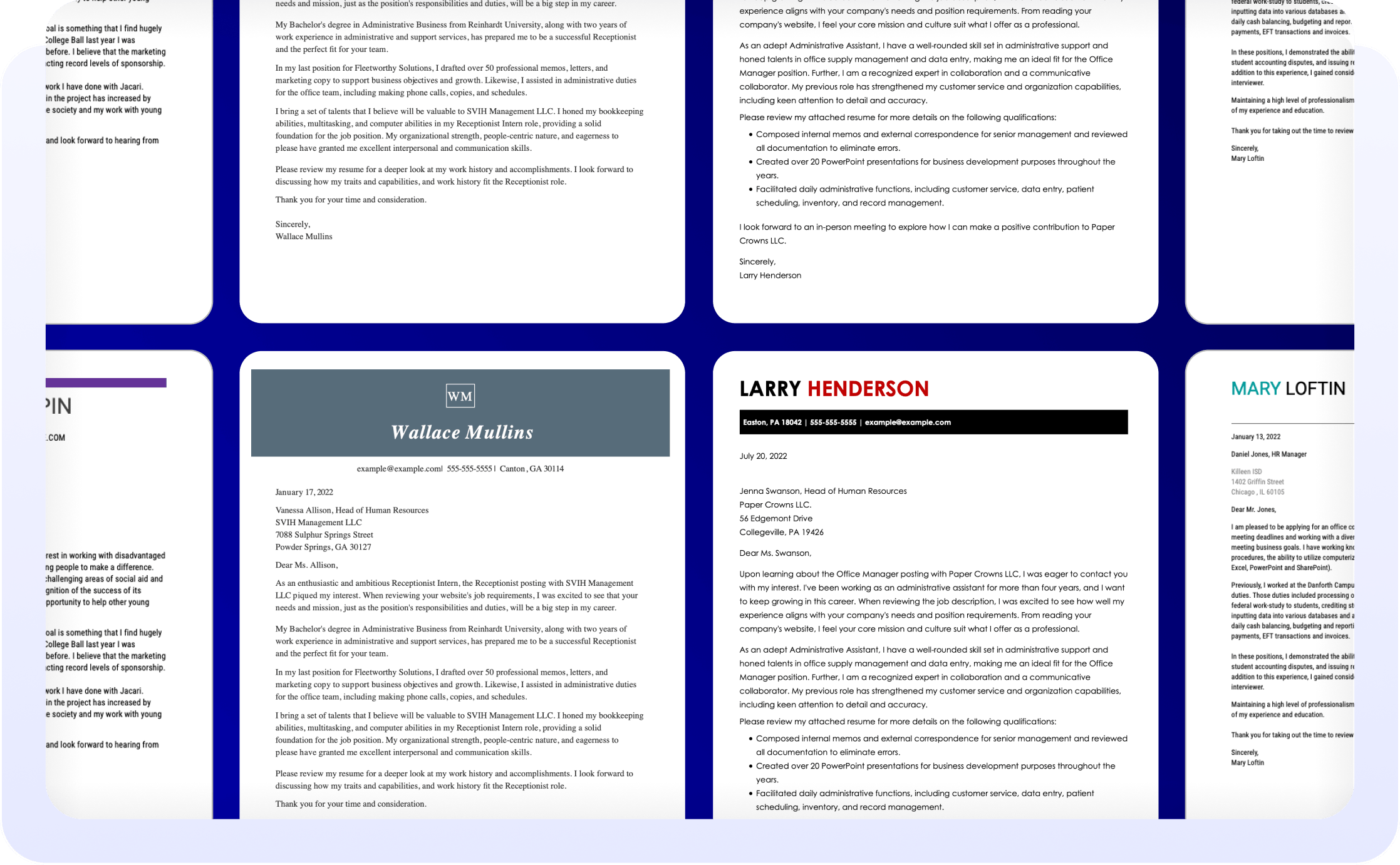 Multiple Cover Letter