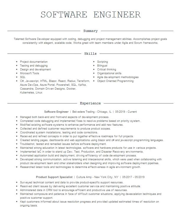 Software Engineer Objectives | Resume Objective | LiveCareer