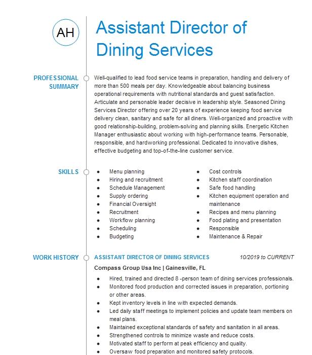 assistant-director-of-dining-services-resume-example