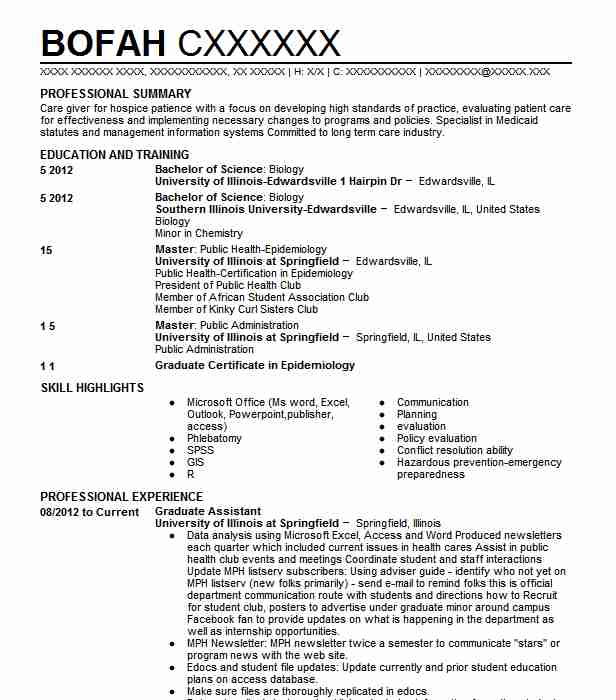 Graduate Assistant Resume Example 9103