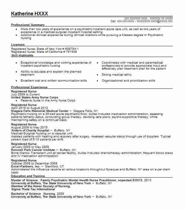 Registered Nurse Resume Example