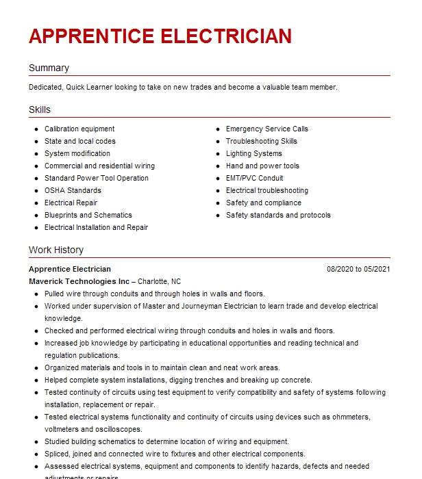 Apprentice Electrician Objectives | Resume Objective