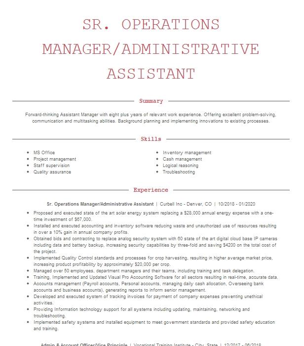 administrative-assistant-operations-manager-resume-example