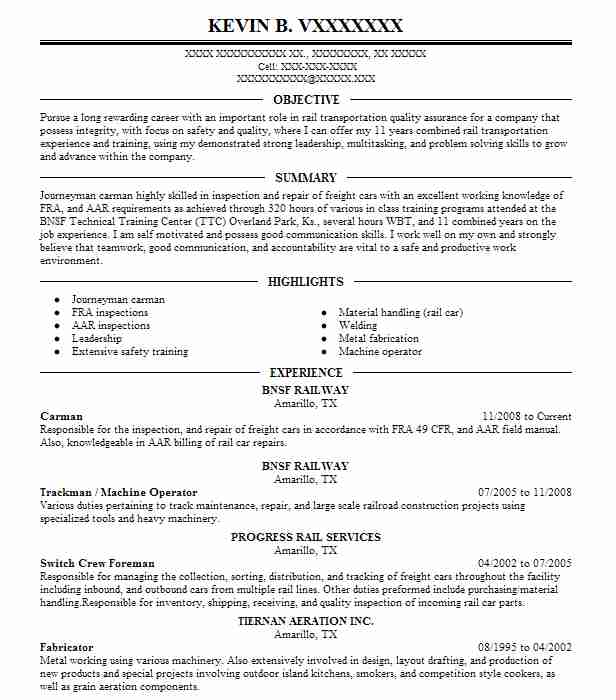 Carman Resume Example