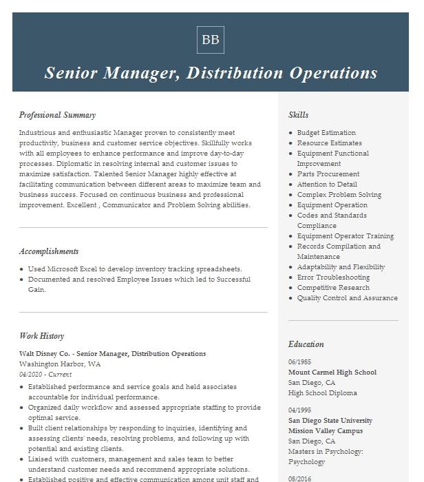 manager-ii-distribution-operations-resume-example