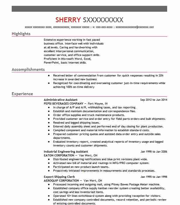 Administrative Assistant Resume Example