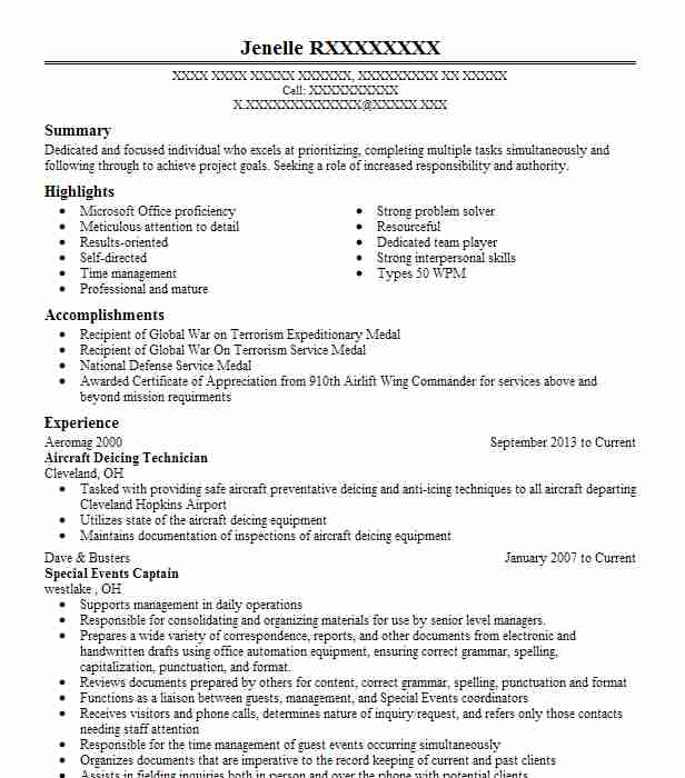 Aircraft Test Technician Resume Example