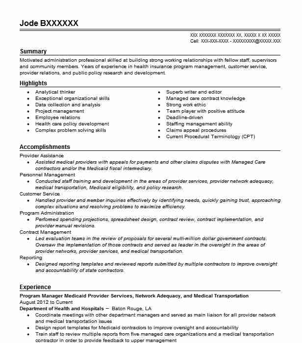 Medical Provider Resume Example