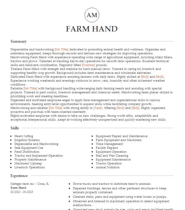 farm-hand-resume-example