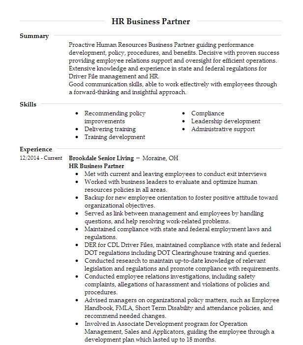 hr-business-partner-resume-example