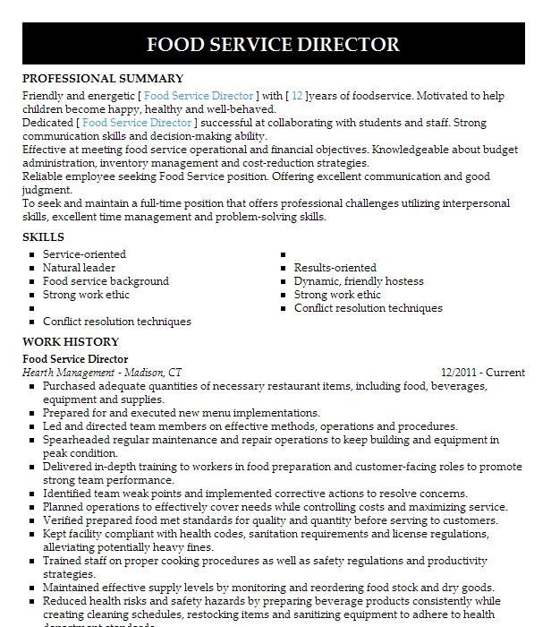 food-service-director-resume-example