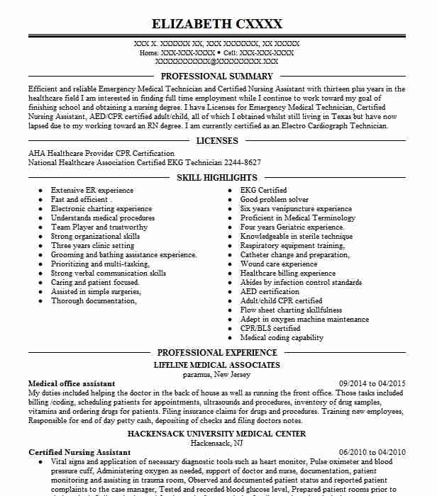 Medical Office Assistant Resume Example