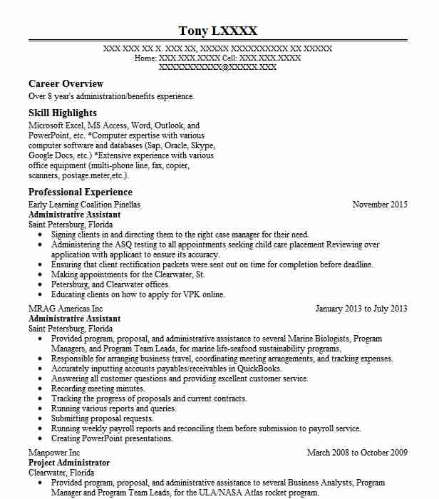 Administrative Assistant Resume Example