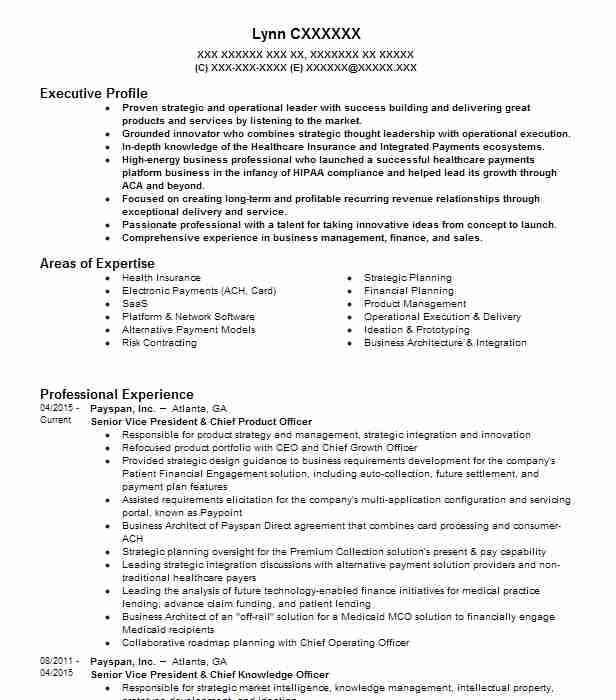 Chief Operating Officer Amp Executive Vice President Resume Example