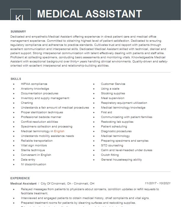 Medical Assistant Resume Example