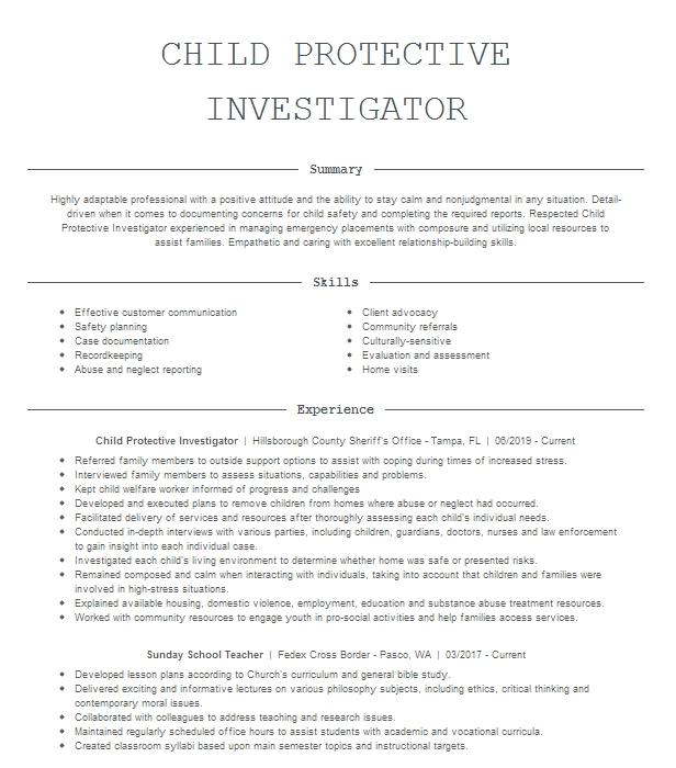 child-protective-investigator-resume-example