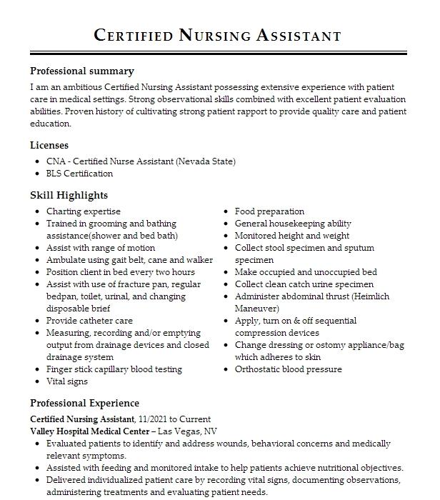 Certified Medical Assistant 2 Resume Example