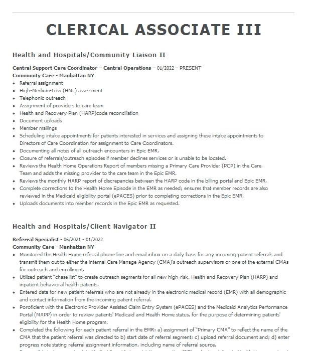 clerical-associate-level-iv-resume-example