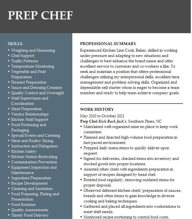 prep-chef-resume-example