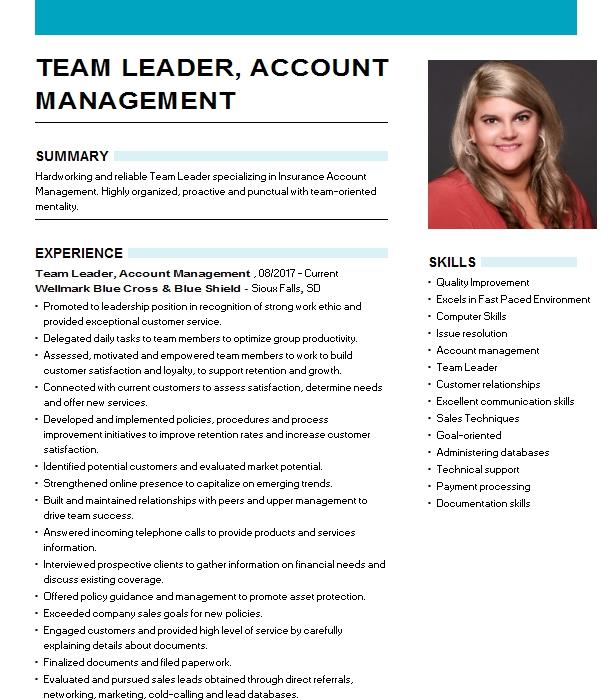 Team Leader Account Officer Jam 3 Resume Example