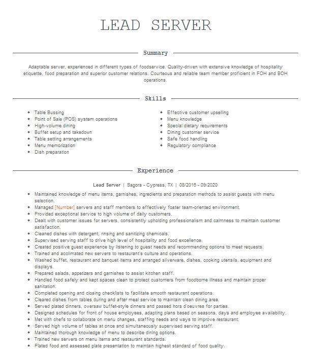 lead-server-resume-example