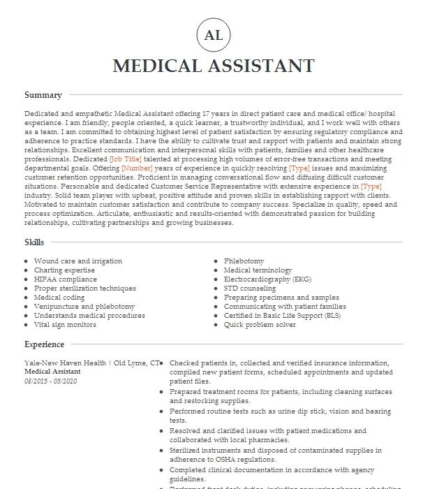 Medical Assistant Resume Example