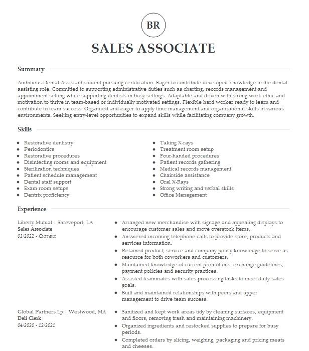 Food Sales And Candy Maker Resume Example