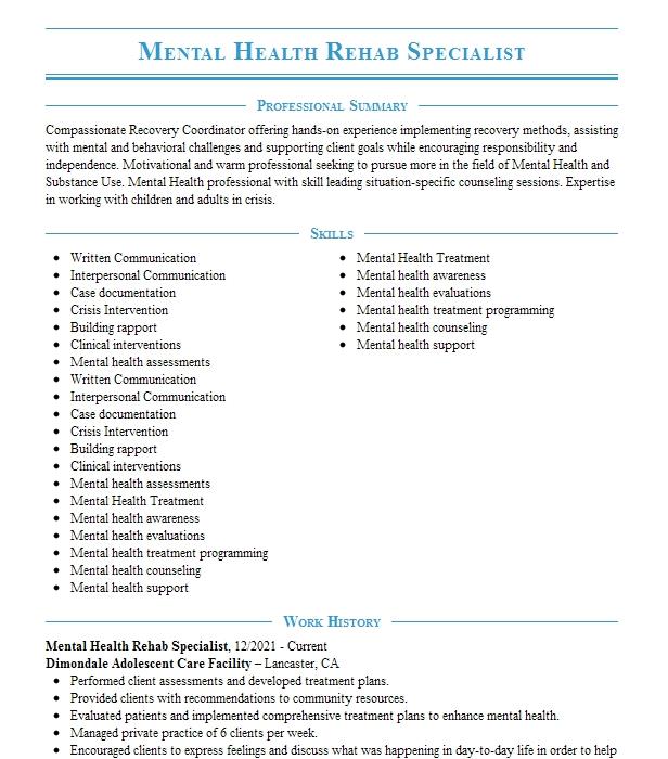 mental-health-rehab-specialist-resume-example