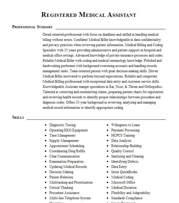 Registered Medical Assistant Resume Example