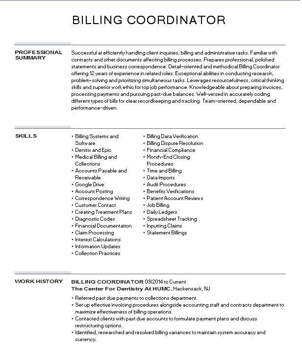 billing-coordinator-resume-example