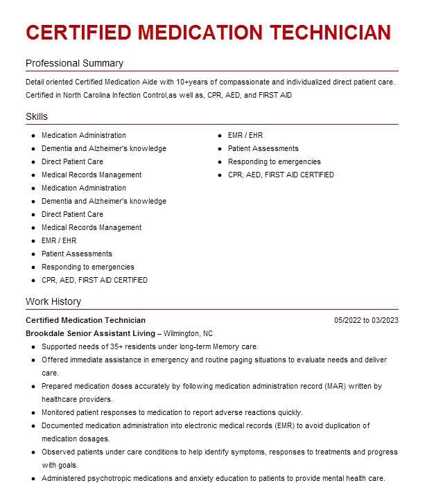 certified-medication-technician-resume-example