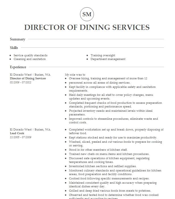 director-of-dining-services-resume-example